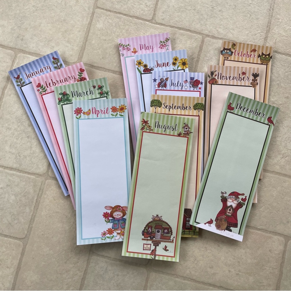 Seasonal Monthly Magnetic Notepad Set